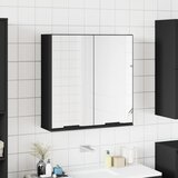 vidaXL Kopalniška omarica z ogledalom črna 64x20x67 cm | Shoptok.si