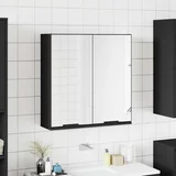 vidaXL Kopalniška omarica z ogledalom črna 64x20x67 cm
