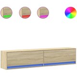 Maison Chic Stenska TV omarica - TV stojalo - Televizijska omarica z LED lučkami sonoma hrast 180x31x38 cm, (21698775) Cene