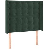  the living store vzglavje z ušesi temno zeleno 93x16x118/128 cm žamet - vzglavje, (21452100) | Shoptok.si