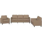 Maison Chic Sedežna garnitura - kavč 3-delna z blazinami kapučino umetno usnje, (21729358) | Shoptok.si