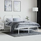  Metalni okvir za krevet s uzglavljem bijeli 120x200 cm | shoptok.hr