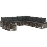 vidaXL Vrtna sedežna garnitura 11 pcs Siva poli ratan, (5000272247) | Shoptok.si