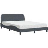  The Living Store Postelja z vzmetnico temno siva 140x200 cm žamet - Postelja, (21489549) | Shoptok.si