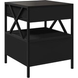  Noćni ormarić s beskonačnim LED svjetlima crni 40 x 40 x 51 cm | shoptok.hr