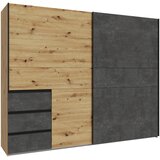 CARRYHOME Omara Z Drsnimi Vrati Winn 2, Barva Hrasta, Temno Siva | Shoptok.si