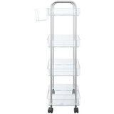 vidaXL Voziček za shranjevanje 4-nadstropna prozoren 37x28x68 cm akril | Shoptok.si