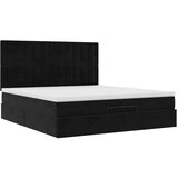 vidaXL Otomanski okvir kreveta s madracima crni 200x200cm baršunasti | shoptok.hr