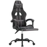  Gaming stol z oporo za noge črno in sivo umetno usnje, (20699334) | Shoptok.si