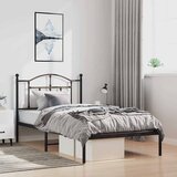  Metalni okvir za krevet s uzglavljem crni 100x200 cm | shoptok.hr