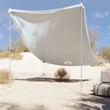 vidaXL Nadstrešek za plažo s sidrišči iz peska siva 214x236 cm