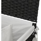  Košara za rublje s kotačima crna 60 x 35 x 60,5 cm od ratana | shoptok.hr