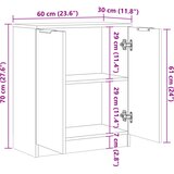  Komoda boja starog drva 60 x 30 x 70 cm od konstruiranog drva | shoptok.hr