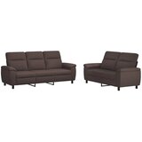  Set sofe 2 pcs Tamno smeđa Tkanina - Tamno smeđa 2-sjedalna (140 cm) + 3-sjedalna | shoptok.hr