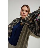 Marisse Black Checkered Scarf With Metallic Thread | ePonuda.com
