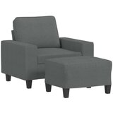  Fotelj s stolčkom za noge temno siv 60 cm blago | Shoptok.si