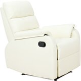 HOMCOM Relaksacijski fotelj za notranje prostore, ročno nagibanje z oblazinjeno blazino, v imitaciji usnja in jekla, 75x82x99 cm, krem barve, (20755592) | Shoptok.si