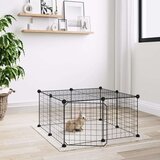  Kavez za ljubimce s 12 panela i vratima crni 35 x 35 cm čelični | shoptok.hr