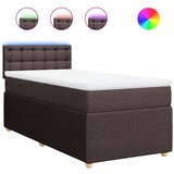 vidaXL Box spring postelja z vzmetnico temno rjav 90x190 cm blago, (21290962) | Shoptok.si