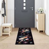 vidaXL Kuhinjski Mat Cvjetni Crna 300 x 60 cm Baršun | shoptok.hr