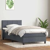 Box spring krevet s madracem tamnosivi 80 x 220 cm baršunasti | shoptok.hr