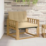  Set vanjskih sofa Čvrsto drvo akacije i Textilene Bijela - Bijela i bež Okomite letvice | shoptok.hr