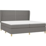  Box spring postelja z vzmetnico temno siva 200x200 cm blago, (20725486) | Shoptok.si