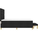 Box vzmetnica s škatlo z vzmetnico in klopjo Črna 140x190 cm Tkanina, (22082879) | Shoptok.si