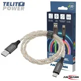 USB-A / USB-C Cable with LED Lighting 100cm 1700-0158