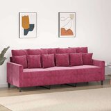  Kavč trosed vinsko rdeč 180 cm žamet | Shoptok.si
