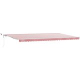  Skrovita tenda Crvena i bijela 600 × 350 cm Poliester i metal | shoptok.hr