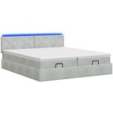  Krevet od pjene s madracem i LED-om Svjetlosiva 200 x 200 cm | shoptok.hr