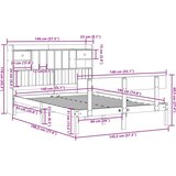 vidaXL Krevet s regalom z knjige bez madraca bijeli 140x190cm borovina | shoptok.hr