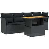 Maison Chic Seti vrtnega pohištva - Vrtna garnitura - Vrtni pohištvo set 5-delna z blazinami črn poli ratan, (21816868) | Shoptok.si