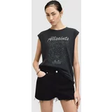 AllSaints Bombažna kratka majica HUNTER BROOKE TANK ženska, črna barva, W084JA