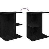 vidaXL Nočna mizica črna hrast 46,5x29x61 cm inženirski les | Shoptok.si