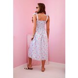 Kesi Włoski Women's dress with strappy print with tie blue | ePonuda.com