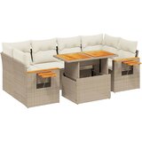  7-dijelni set vrtnih sofa od poliratana s jastucima bež | shoptok.hr