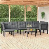 Maison Chic Seti vrtnega pohištva - Vrtna garnitura 8-delna črna in siva poli ratan, (21796392) | Shoptok.si