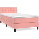 Box spring krevet s madracem ružičasti 100x200 cm baršunasti | shoptok.hr