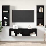  Set TV komoda Zidne 3 pcs Crni hrast Konstruirano drvo | Eponuda.ba