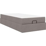 vidaXL Konstrukcija postelje z vzmetnico Taupe 90 x 190 cm blago | Shoptok.si