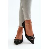 S. BARSKI Low-Heeled Pumps With Eco Suede Embellishment S.Barski | Shoptok.si