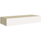 vidaXL Stenska polica s predalom 2 kosa hrast in bela 60x23,5x10cm MDF | Shoptok.si