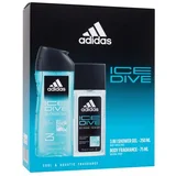 Adidas Ice Dive set: deodorant 75 ml + gel za prhanje 250 ml za moške