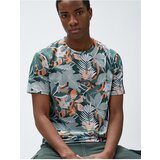 Koton Leaf Printed T-Shirt Crew Neck Slim Fit Short Sleeve | shoptok.hr