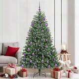 vidaXL Umetno Zložljivo Božično Drevo Zelena 210 cm PVC in kovina | Shoptok.si