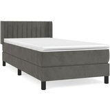 Maison Chic Box spring postelja - Vzmetna postelja z vzmetnico temno siv 90x190 cm žamet SL7925, (21900500) Cene