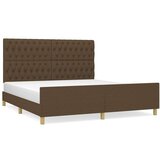  Posteljni okvir z vzglavjem temno rjav 180x200 cm blago, (20903477) | Shoptok.si