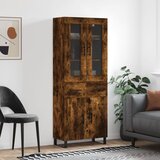  The Living Store Visoka komoda dimljen hrast 69,5x34x180 cm inženirski les - Visoka Omara, (21457783) | Shoptok.si
